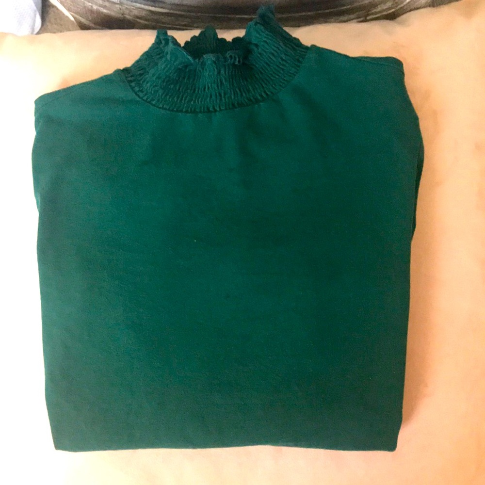 Long sleeve emerald green turtle neck